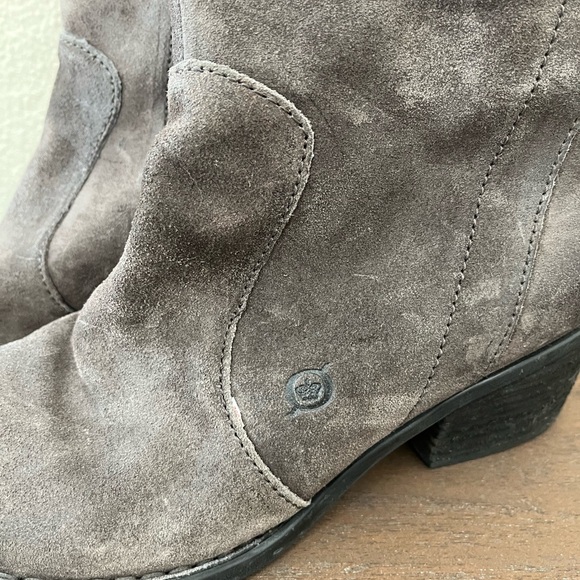 BORN Tall Gray Suede Boots - Picture 2 of 8